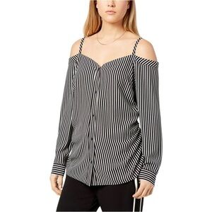 Women’s size small bar, three off the shoulder, top black and white stripe